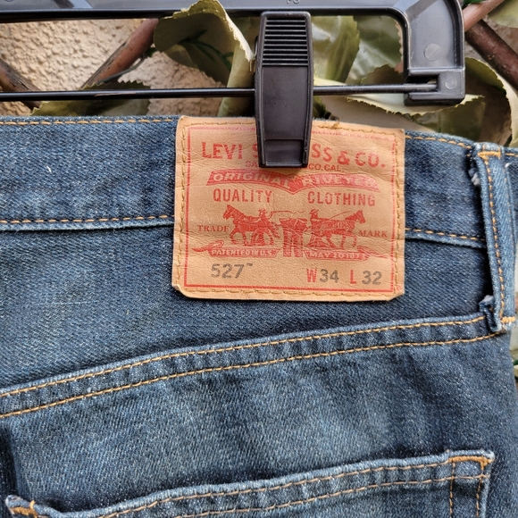 Levis 527 Jeans Mens 34x32 Blue Bootcut Denim Flare Workwear Medium Wash - Picture 4 of 7